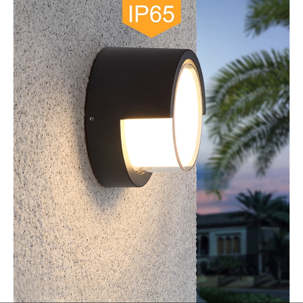 Pathson Outdoor Aluminum LED Wall Lantern Garden Light LED Black Waterproof Exterior Wall Lamp 8 Watt Power Saving