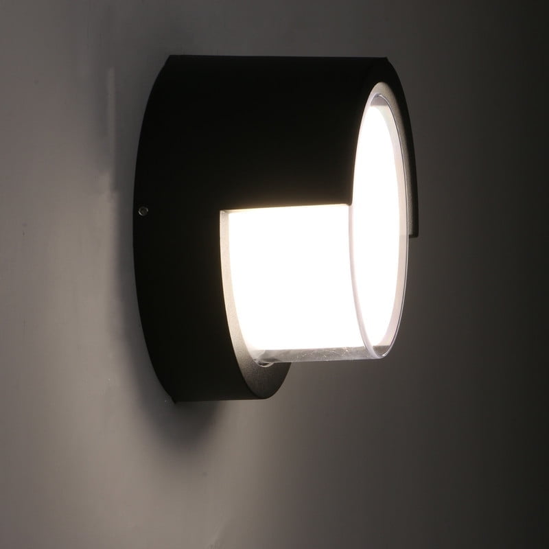 Pathson Outdoor Aluminum LED Wall Lantern Garden Light LED Black Waterproof Exterior Wall Lamp 8 Watt Power Saving