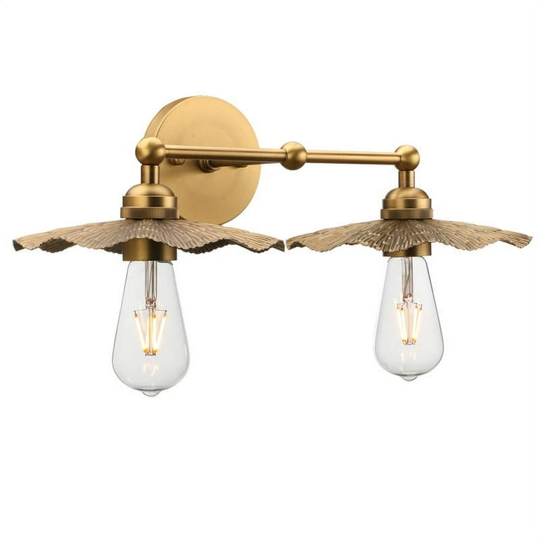Pathson Industrial Vintage 2 light Brass Wall Sconce Metal Flower Shape Lamp Fixture Walmart