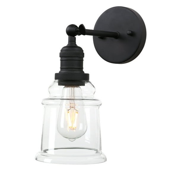 Pathson Vintage Wall Sconce Light with Clear Glass Bell Shape Shade for Bathroom Living Room Bedroom