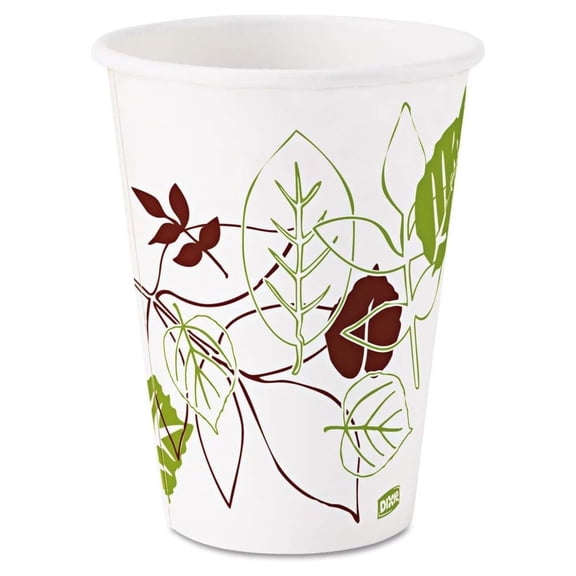 Pathways Paper Hot Cups, 12oz, 25/Bag, 20 Bags/Carton