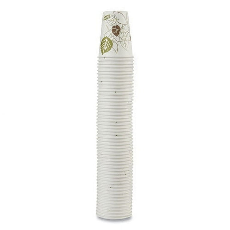 Pathways Paper Hot Cups, 8 oz, White/Green, 50/Pack Pathways Paper Hot Cups, 8 oz, White/Green, 50/Pack