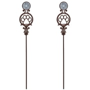 Pathways Reflective Driveway Marker Stake Set of Two, Paw Print Emblem, Weathered Bronze