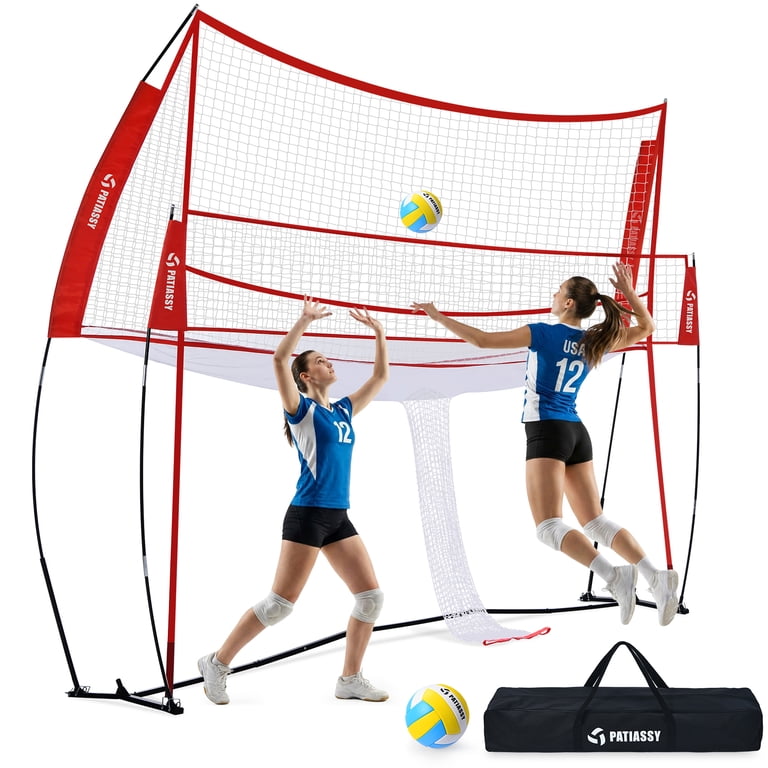 Patiassy 14 ® 11FT Volleyball Practice Net Station, Adjustable