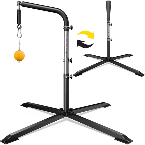 Patiassy 2-in-1 Baseball & Softball Batting Tee, Adjustable Height 30"-46", Heavy Duty X-Base for Stable Hitting