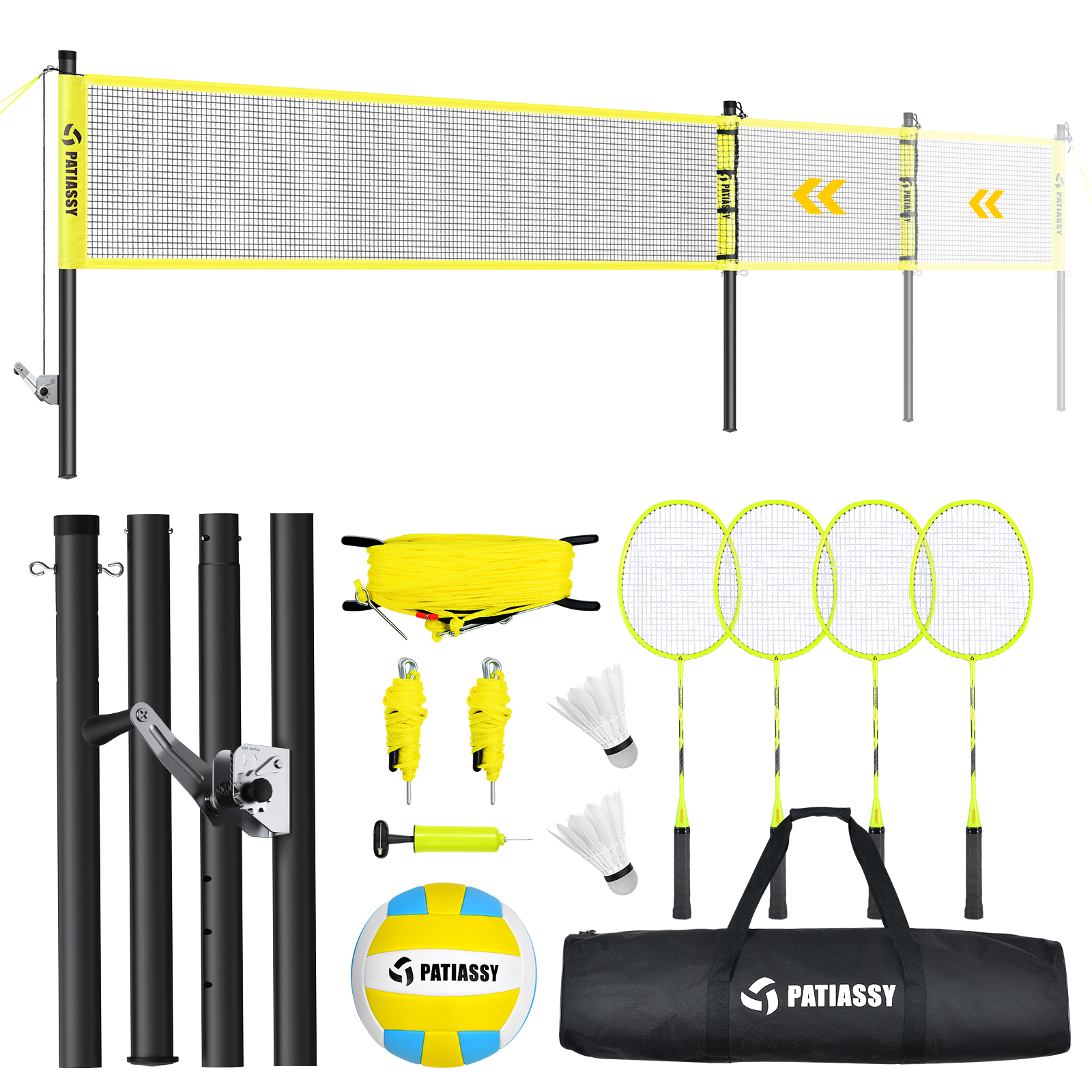 Penn Easy Fit Premium Volleyball Set, Includes Adjustable Net and Ball