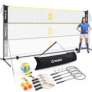 Patiassy Backyard Badminton Net Set, 17 FT Portable Net with Adjustable Height, Easy Setup for Family Outdoor Games, Also for Pickleball & Volleyball