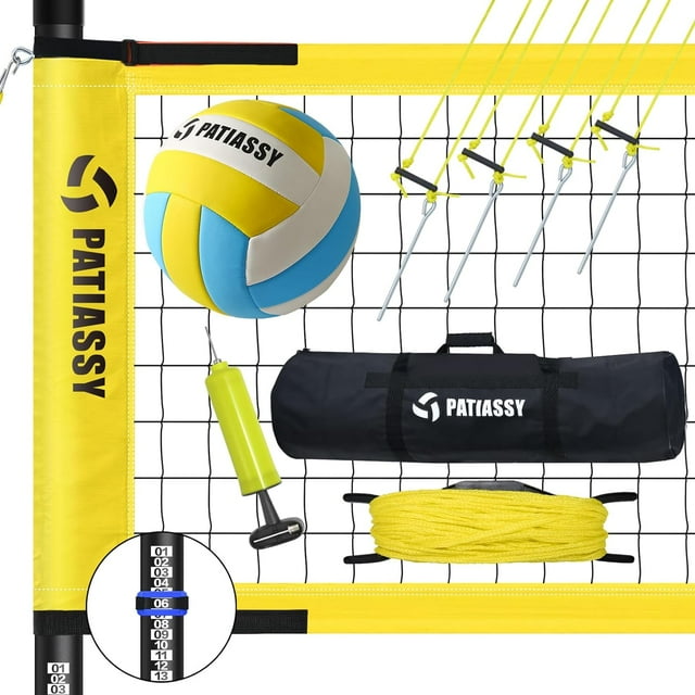 Patiassy Outdoor Portable Volleyball Net Set System for Backyard