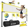 thumbnail image 1 of Patiassy Outdoor Portable Volleyball Net Set System for Backyard - Quick & Easy Setup Adjustable Height Steel Poles, PU Volleyball, Pump and Carrying Bag, 1 of 9