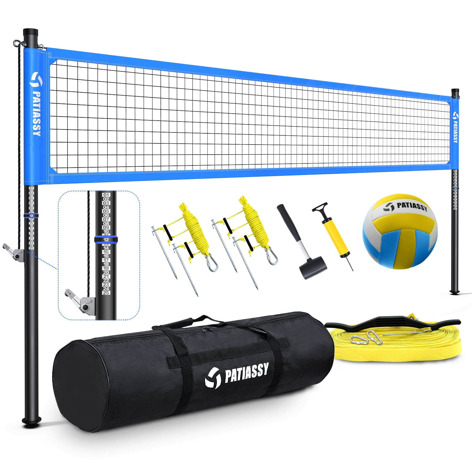 Patiassy Portable Professional Outdoor Volleyball Net Set with