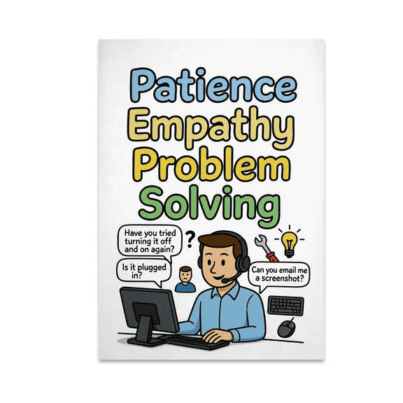 Patience Empathy Problem Solving - Tech Enthusiast - 13x19 Poster Print