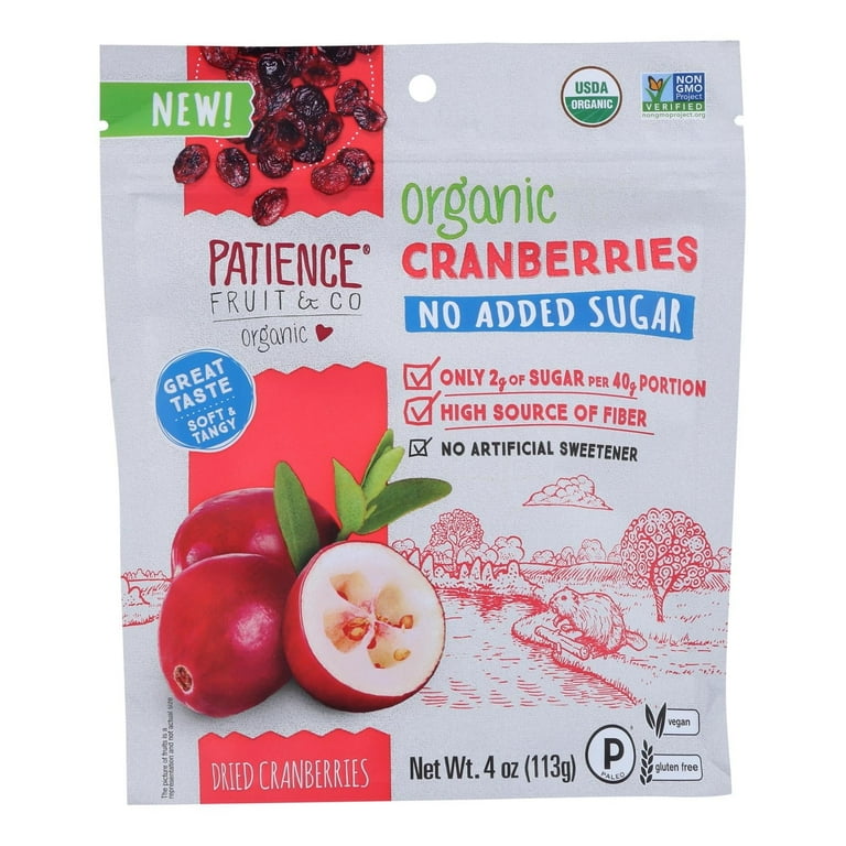 cranberryページ Patience Fruit & Co Organic - No Sugar Added Dried