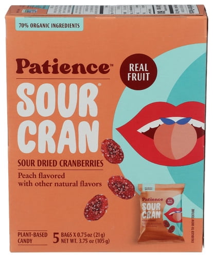 Patience Fruit & Co Sour Corn Dried Peach 3.75 oz (Pack of 10)