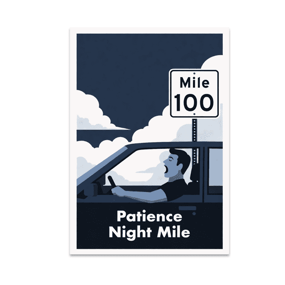 Patience Night Mile Wall Art - Road Trip Enthusiast - 13x19 Poster Print