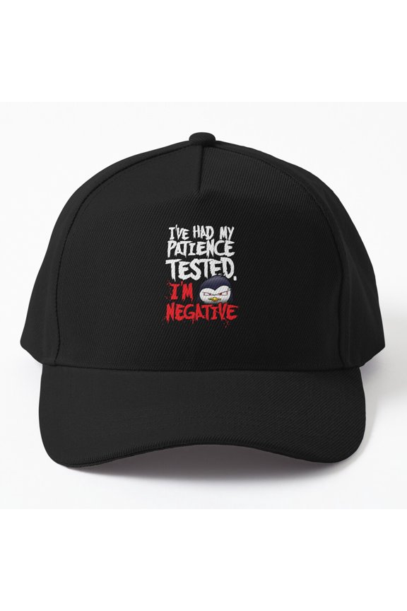 Patience Tested Negative Baseball Cap, Stress Wordplay Statement Graphic Design, Classic Hat