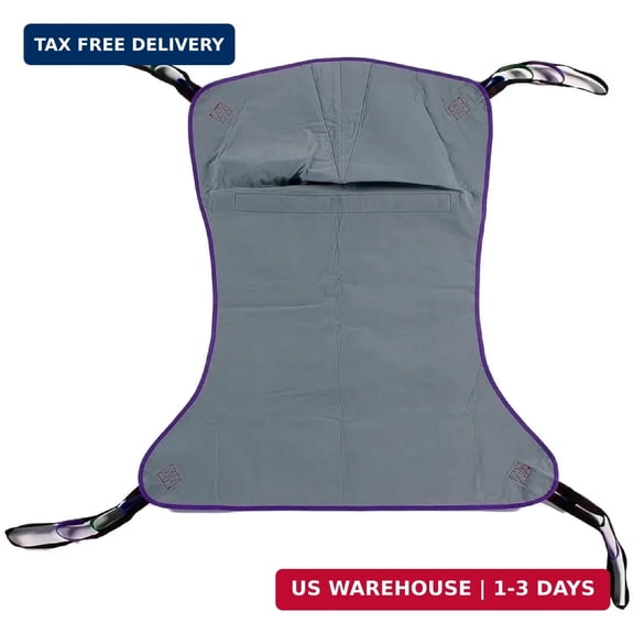 Patient Aid Full Body Solid Fabric Lift Sling - Soft Padded Polyester Weave - Co