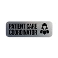 thumbnail image 1 of Patient Care Coordinator 1 x 3" Silver Rounded Corner Name Badge | Medical Facilities (10 Pack), 1 of 3