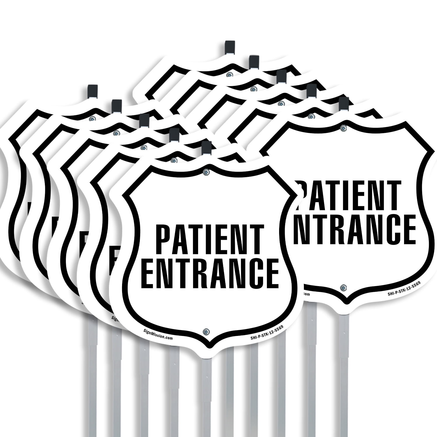 Patient Entrance (10 Pack) 12 inch X 12 inch Shield Shaped Rust-Free ...
