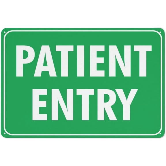Patient Entry Sign Warning Tin Sign 8"x12", Home Kitchen Farm Garden Garage Wall Decor, Patient Entry Marker
