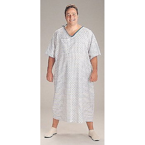Personal Touch Short Sleeve Relaxed Fit Tieside Closure Hospital Gowns (Big & Tall)