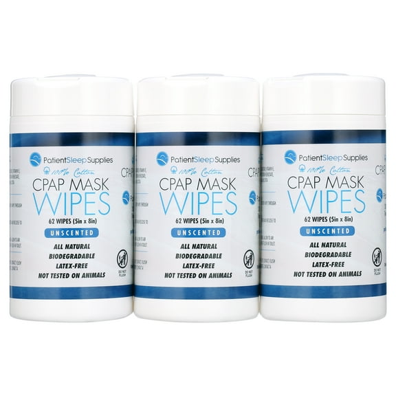Patient Sleep Supplies Mask Wipes - Unscented 3 pack
