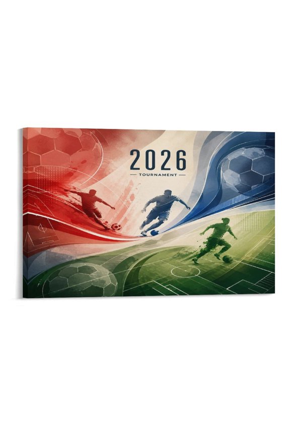2026 Soccer Tournament Player Poster Wall Art, High-definition Printed Frameless Canvas Wall Art, Suitable for Hanging in Bedrooms, Dormitories,