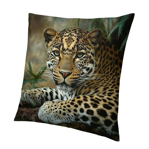Patifu African Animal Safari Leopard Wildlife Pillow Cover ,Decorative Couch Pillow Cover for Sofa,Cushion Case Indoor Outdoor Home Decoration 12x12in