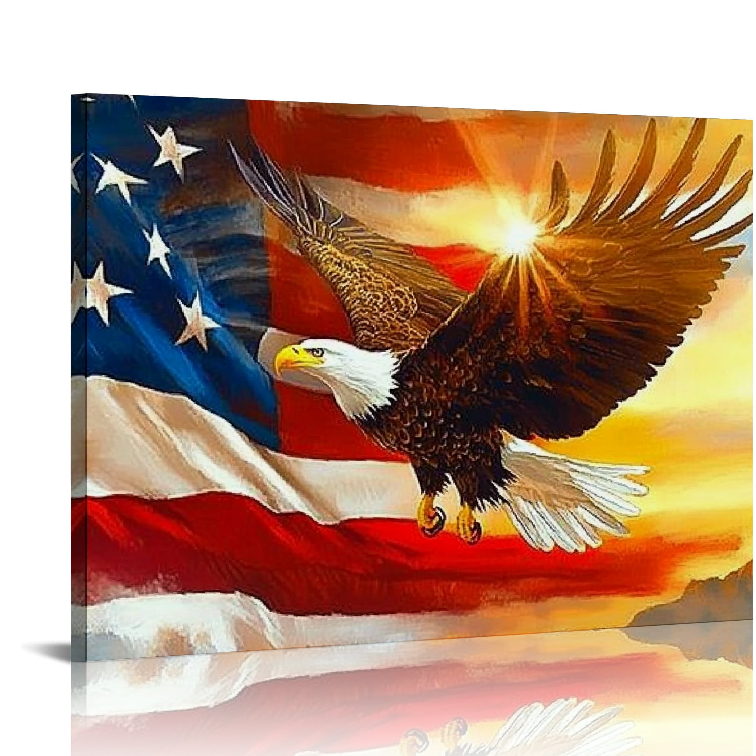 Patifu American Bald Eagle Wall Art Flying Eagle Canvas Prints ...