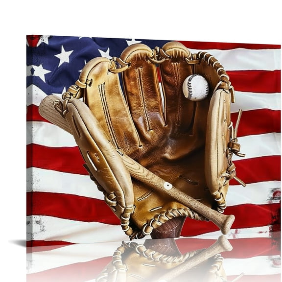 Patifu American Flag Fine Art Aesthetic Poster & Print Wall Painting for Home Decor Canvas Prints Living Room Bedroom Office Wall Decor 20x16in