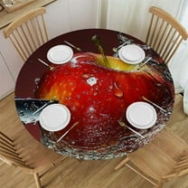 Patifu Apple Splashing Round Tablecloth Stain-Resistant Waterproof Fabric 31"-35