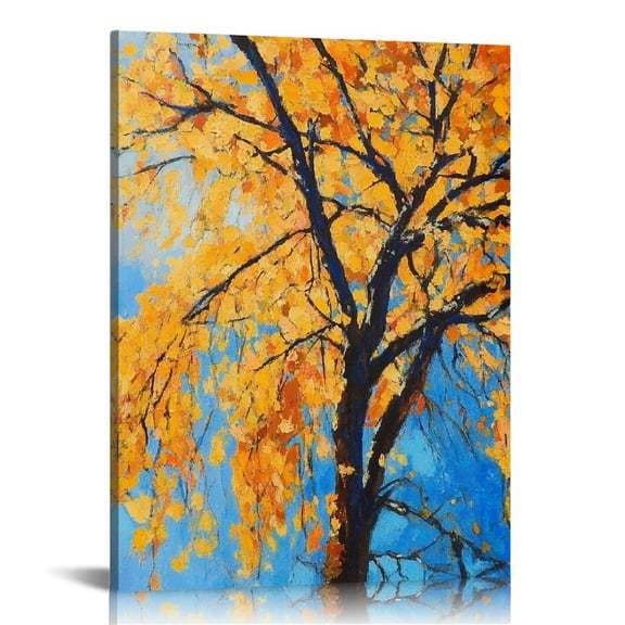 Patifu Autumn Leaves Canvas Art Print for Living Room Bedroom Office Wall Decor, High Resolution Image, Handmade, Various Sizes Available 16x20 in