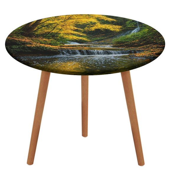 Patifu Autumn Waterfall Forest Waterproof Oil-Proof Table Cloth, Wipeable Spill-Proof Table Cover for Dining Table, Heavy Duty Durable Tablecloth for Kitchen, Party, Picnic, Home Decor