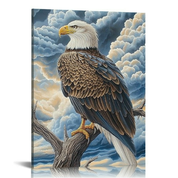 Patifu Bald Eagle Art Modern Canvas Prints for Living Room Bedroom Home Office Wall Decor 12x16 in