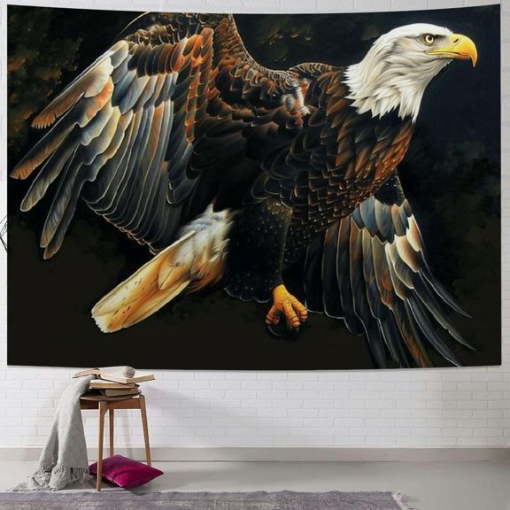 Patifu Bald Eagle Tapestry Wall Hanging Unique Style Graphic Tapestries Home Decor for Living Room Bedroom Apartment Farmhouse Dorm 40x30inch