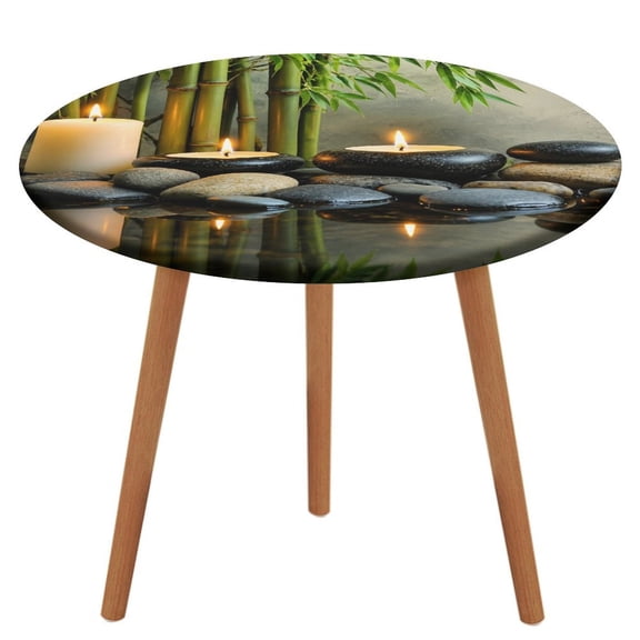 Patifu Bamboo Candles Waterproof Oil-Proof Table Cloth, Wipeable Spill-Proof Table Cover for Dining Table, Heavy Duty Durable Tablecloth for Kitchen, Party, Picnic, Home Decor