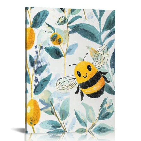 Patifu Bee Leaves Canvas Wall Art for Living Room Bedroom Office Decor 12x16 in
