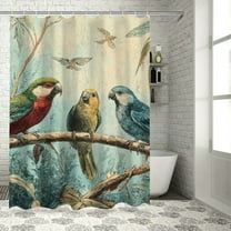 Patifu Birds Branch Forest Shower Curtain 100% Polyester Chic Decor 36"x72