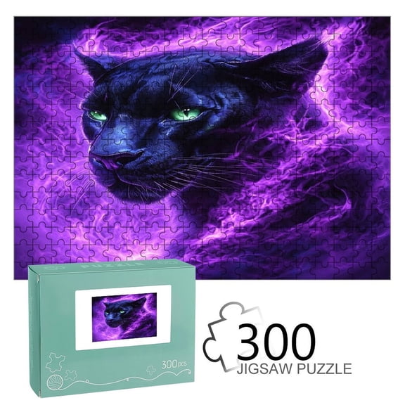 Patifu Black Panther Wooden Jigsaw Puzzle, HD Printed Art Puzzle, Interactive Family Game, Wall Decor for Bedroom Living Room, Educational, Fun Gift for Adults and Family