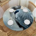 thumbnail image 1 of Patifu Blue Heron Nature Round Tablecloth Stain-Resistant Washable Indoor Outdoor Restaurant Wedding Party Full Width Single-Sided Printing Waterproof Home Decor 42"-46, 1 of 8