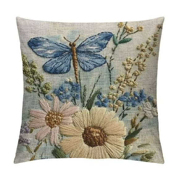 Patifu Blue Hydrangea Throw Pillow Covers Art Floral Summer Decorative Pillowcase Modern Art Home Decor Sofa Cushions Pillow Outdoor Pillow Cover for Bed Living Room Terrace 12x12in