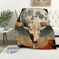 thumbnail image 1 of Patifu Bull Skull Moon Warm Lightweight Flannel Blanket Soft Fleece Throw Blanket Living Rooms Sofa Decor Cow Gifts All Seasons Super Soft Blanket 40x50in, 1 of 1