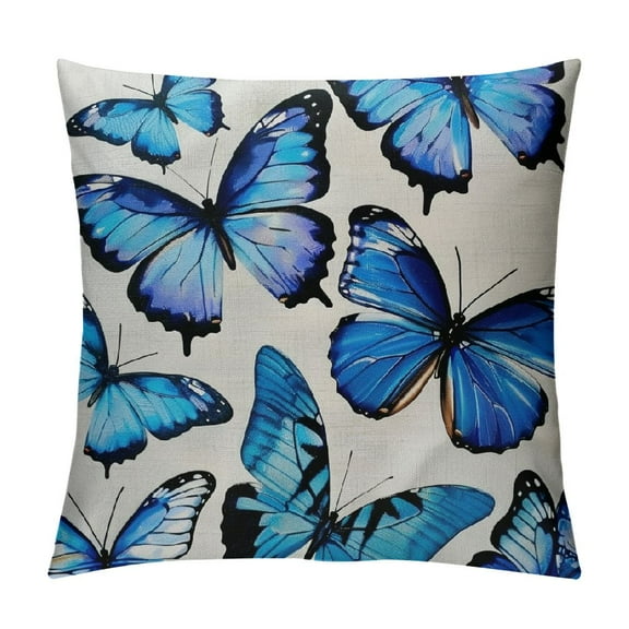 Patifu Butterflies Graphic Decorative Throw Pillow Cover for Home, Couch, Living Room, Bed - Short Plush Pillow Case Home Furnishing 12x12in