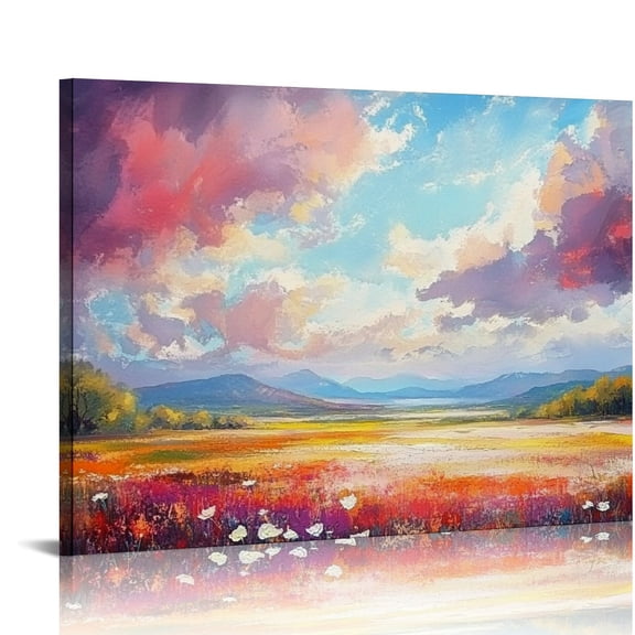 Patifu Canvas Wall Art for Living Room Large Size - Coastal Sunset Canvas Prints - Beach Wall Art for Home Decor, Ocean Scenery Picture, Seascape for Bedroom Bathroom Decor 16x12in