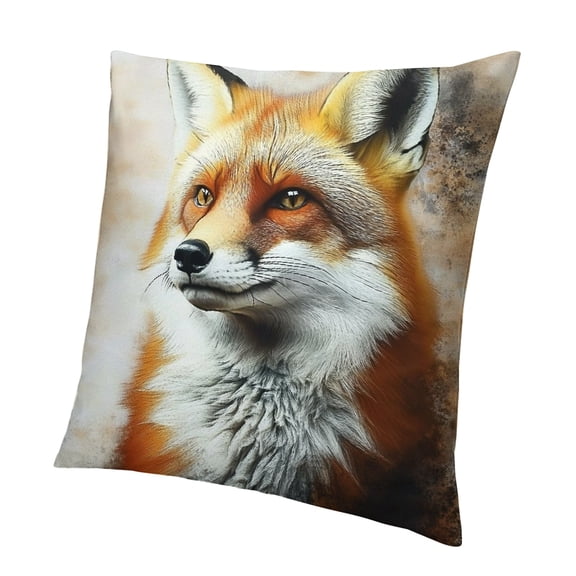 Patifu Cartoon Fox Pillow Covers Wild Fox Square Cushion Covers for Boys Girls Animal Theme Throw Pillow Covers Wildlife Cushion Covers for Couch Sofa Bedroom Decor 12x12in