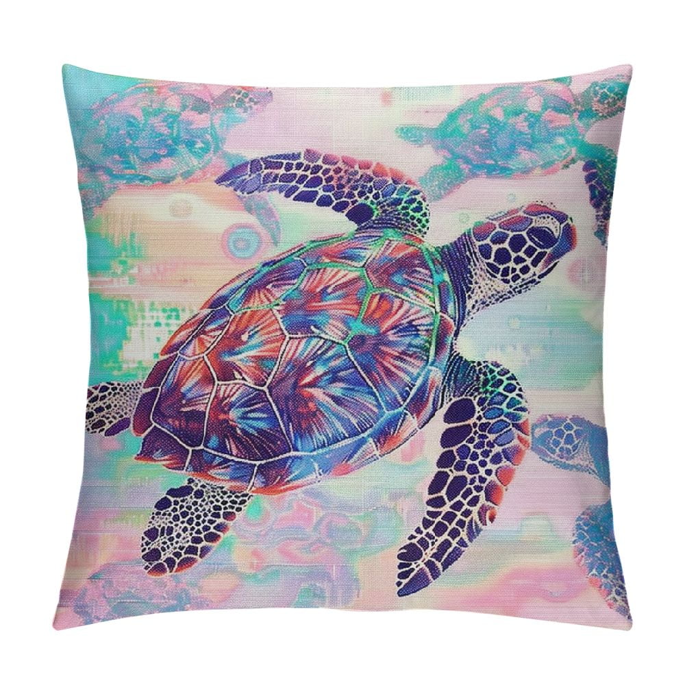 Patifu Cartoon Tortoise Cushion Covers,Kids Sea Turtle Throw Pillow