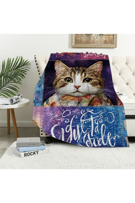 Cat Throw Blanket Cat Gift Girls Women Cat Lover Gifts for Cat Mom/Enthusiasts, Cat Themed Gifts Funny Cat Gifts for Crazy Cat Lady Birthday Gradution Travel 40x50in