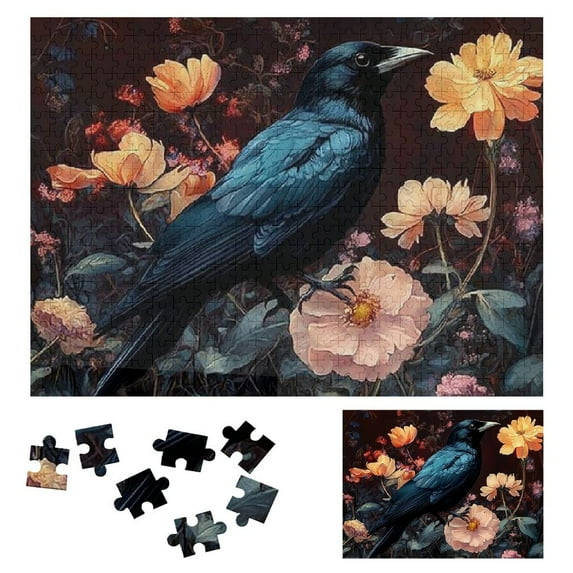 Patifu Challenging Difficult Wood Puzzles for Adults Bird Flower Field Horizontal Style Gift for Family Friends 500 Pieces 500 PCS