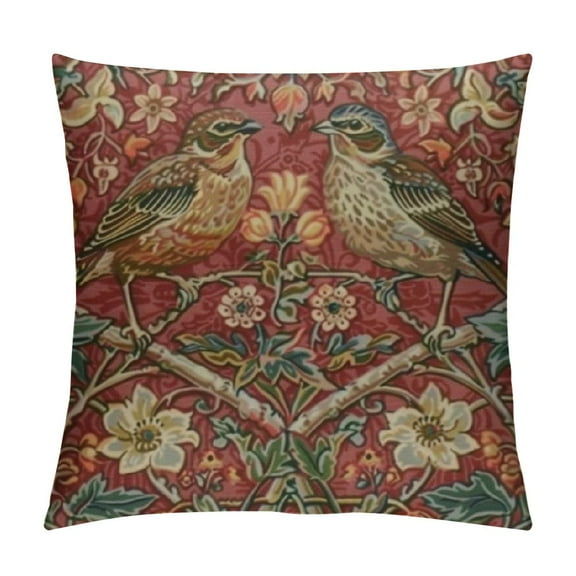 Patifu Charlotte Home Furnishings Throw Pillow Covers Red Strawberry Decorative Couch Pillow Covers Boho Decor European Cushion Covers Living Room Cozy Sofa Pillows Jacquard Woven Soft 12x12in