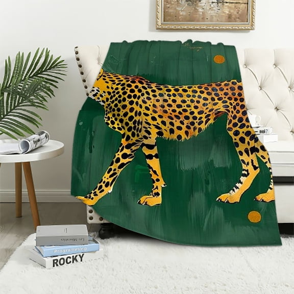 Patifu Cheetah Warm Lightweight Blanket Soft Fleece Blankets Throw All Seasons Excellent Hand Feel Living Rooms Sofa Decor Cow Gifts Pack of 1 Size S/M/L 40x50in