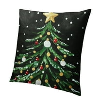 Patifu Christmas Pillow Covers Tree Polka Dot Snowflake Decorative Pillow Cases Black Winter Holiday Throw Pillows Farmhouse Home Decor For Sofa Couch Bedroom Outdoor 12x12in